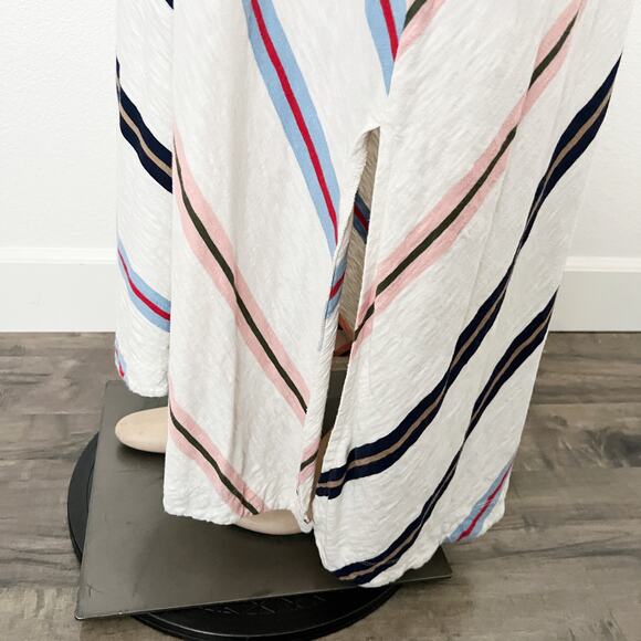 [LOFT] Lou & Grey Striped Slub Jersey Tank Midi Dress Scoop Neck Side Slit Sz XL - Picture 10 of 11